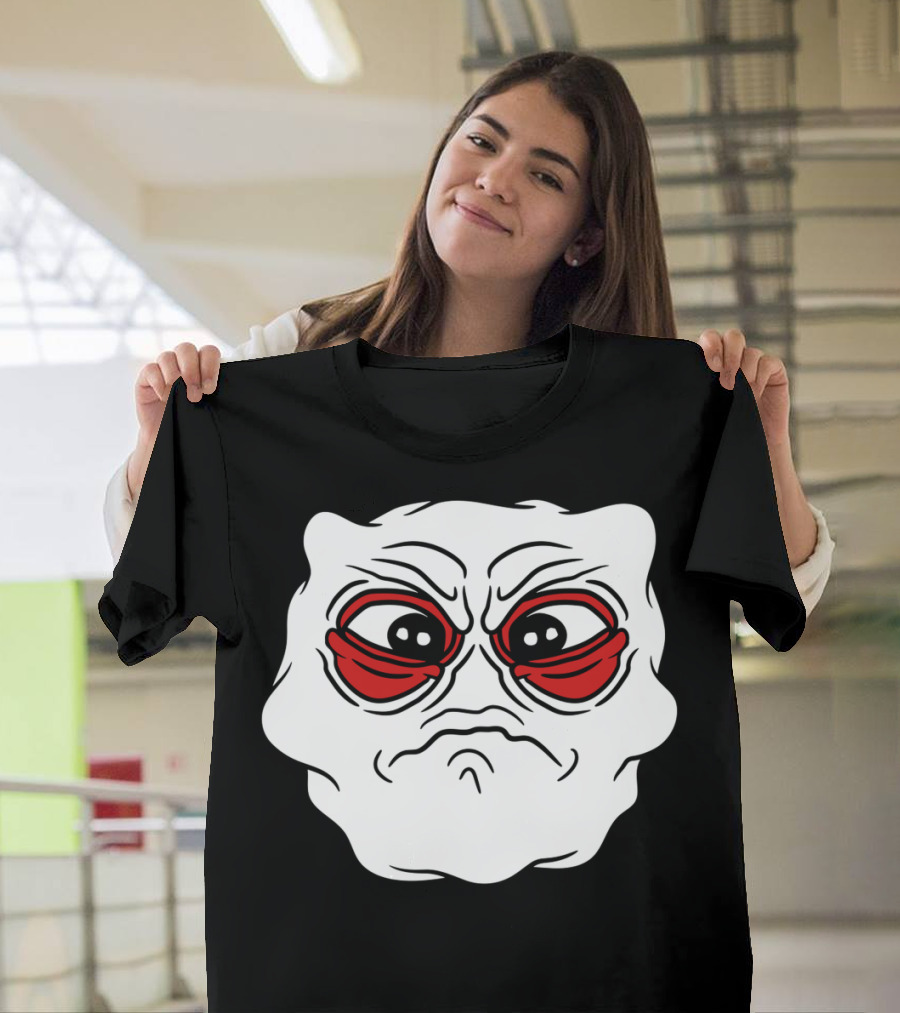 Sad Crying Face with Big Eyes and Fluffy Unhappy Expression T-Shirt