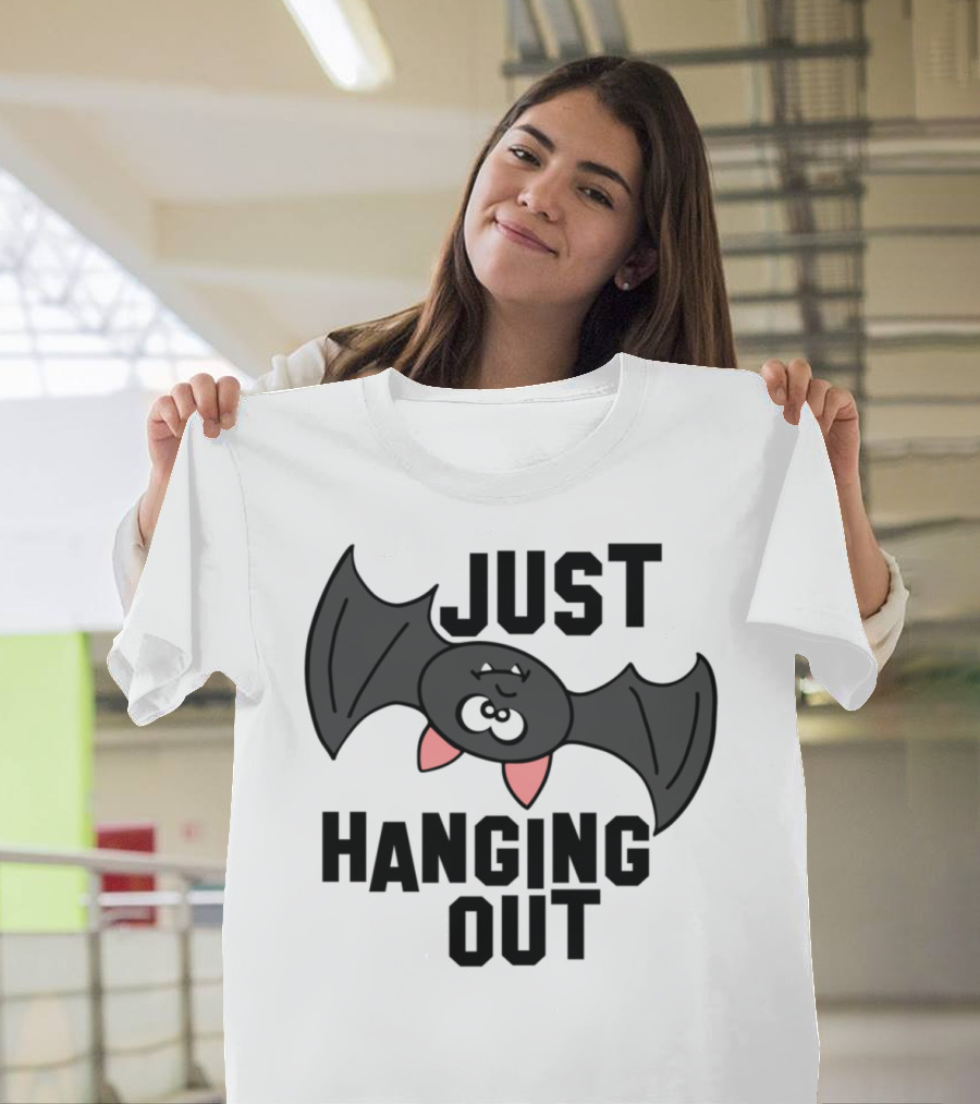 Just Hanging Out Bat Cute Cartoon T-Shirt