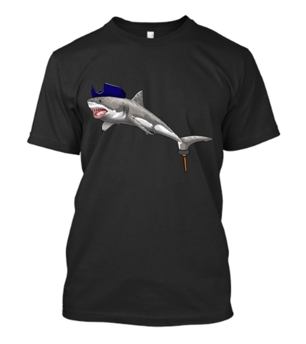 Pirate Shark Viking With Peg Leg Hat Novelty T-Shirt