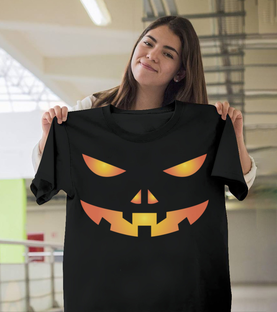 Pumpkin Scary Face Glowing Jack-O'-Lantern T-Shirt