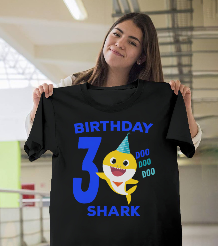 Birthday 3 Shark Doo Doo Doo Baby Shark Song T-Shirt