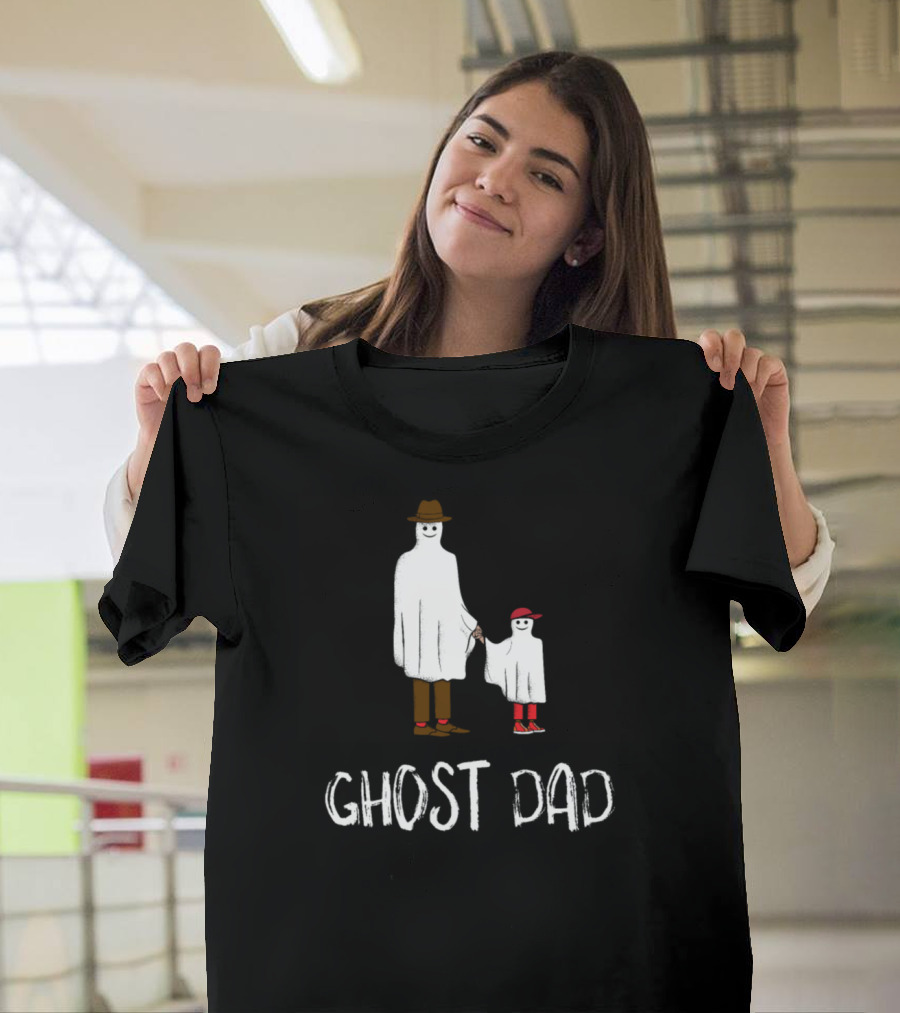 Dad and Child Ghost Costume Halloween Ghost Dad T-Shirt