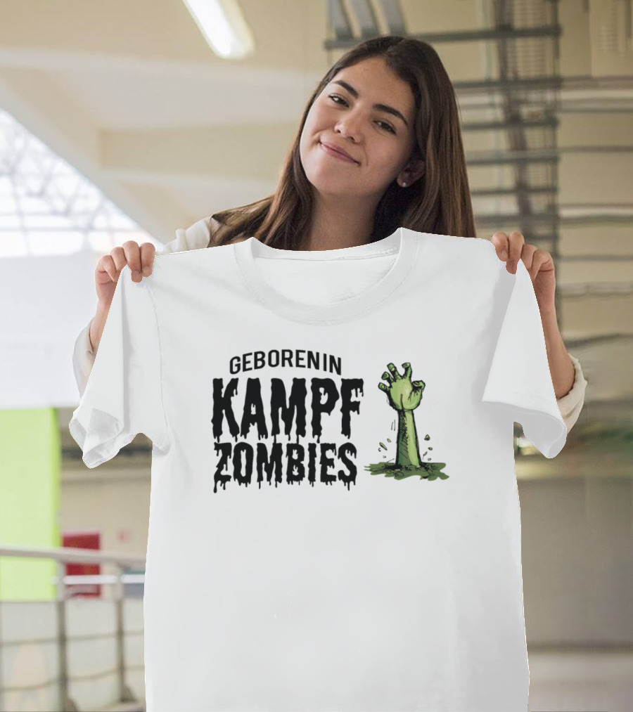 Geboren In Kampf Zombies Halloween Zombie Hand T-Shirt