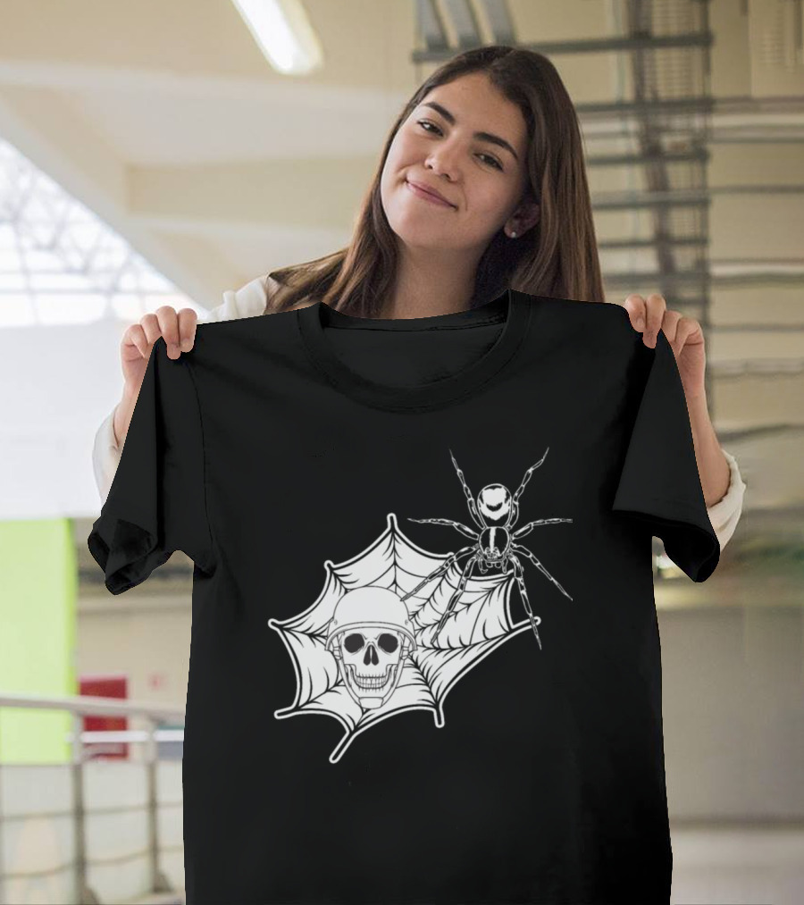 Halloween Costume Scary Skull and Spider Trick Or Treat T-Shirt