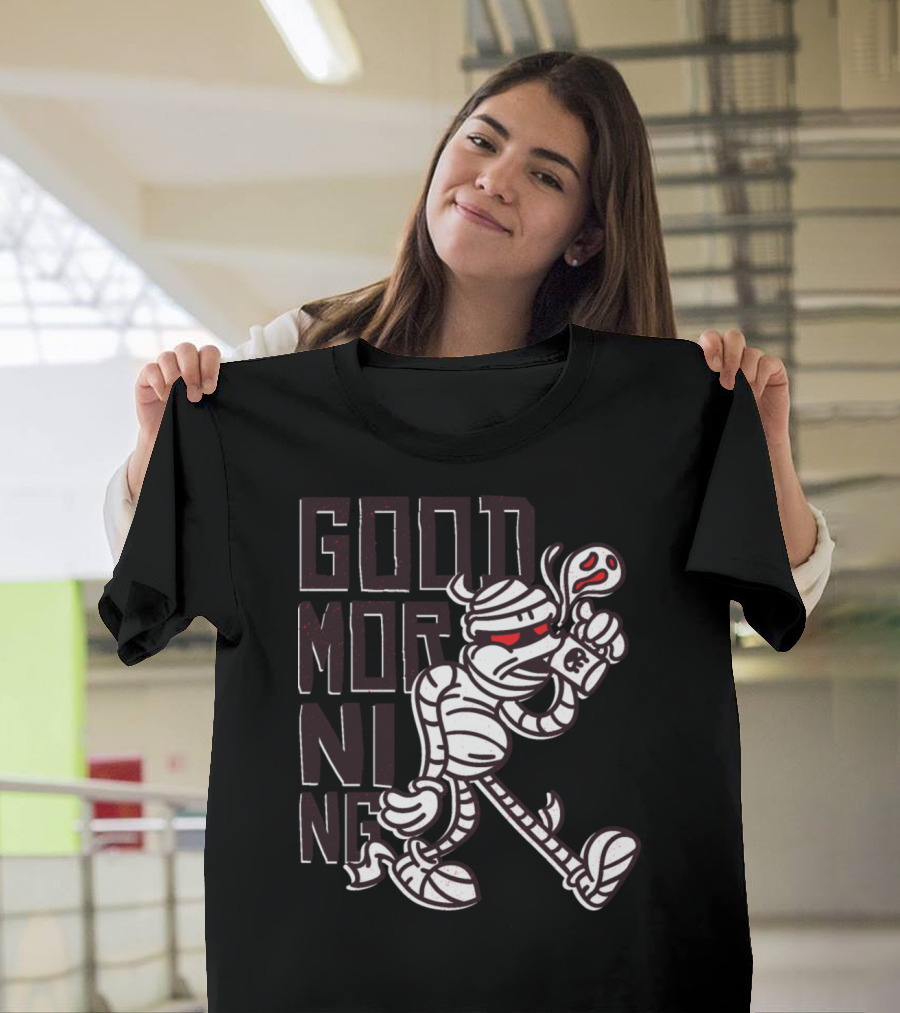 Good Morning Mummy Coffee Cup Emoji T-Shirt