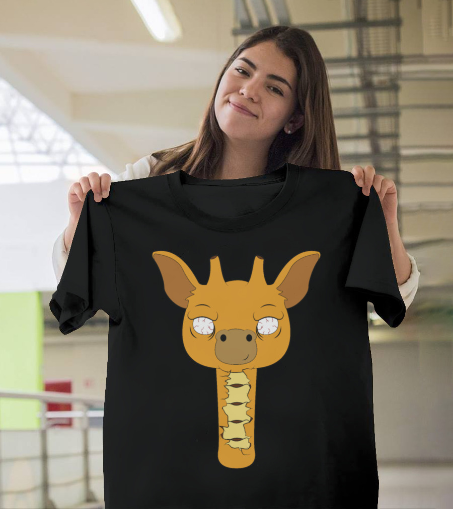 Creepy Giraffe Head Halloween Animals Scary T-Shirt