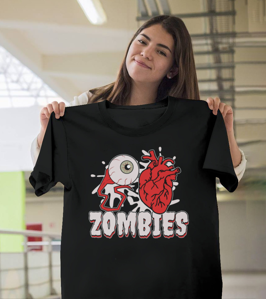 Zombies Eye Blood Red Heart T-Shirt