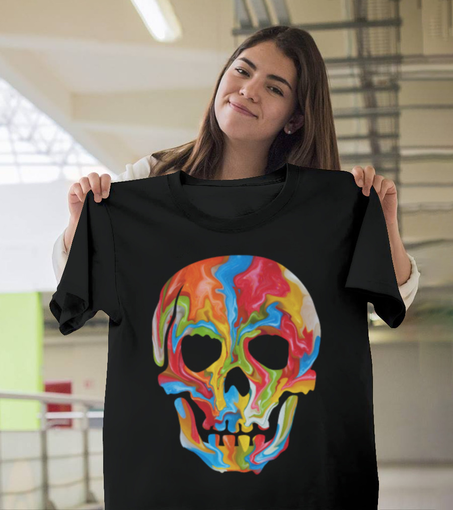 Skull Sugar Psychedelic Rainbow T-Shirt