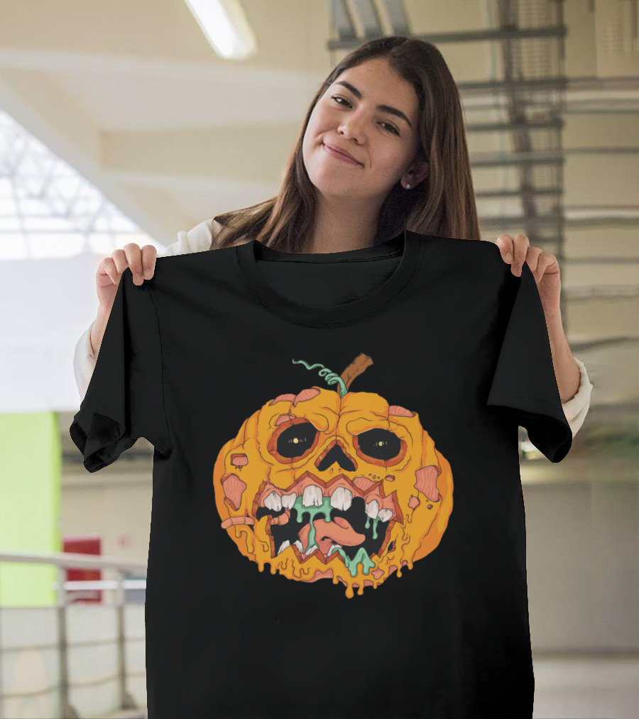 Zombie Pumpkin Monster Halloween T-Shirt