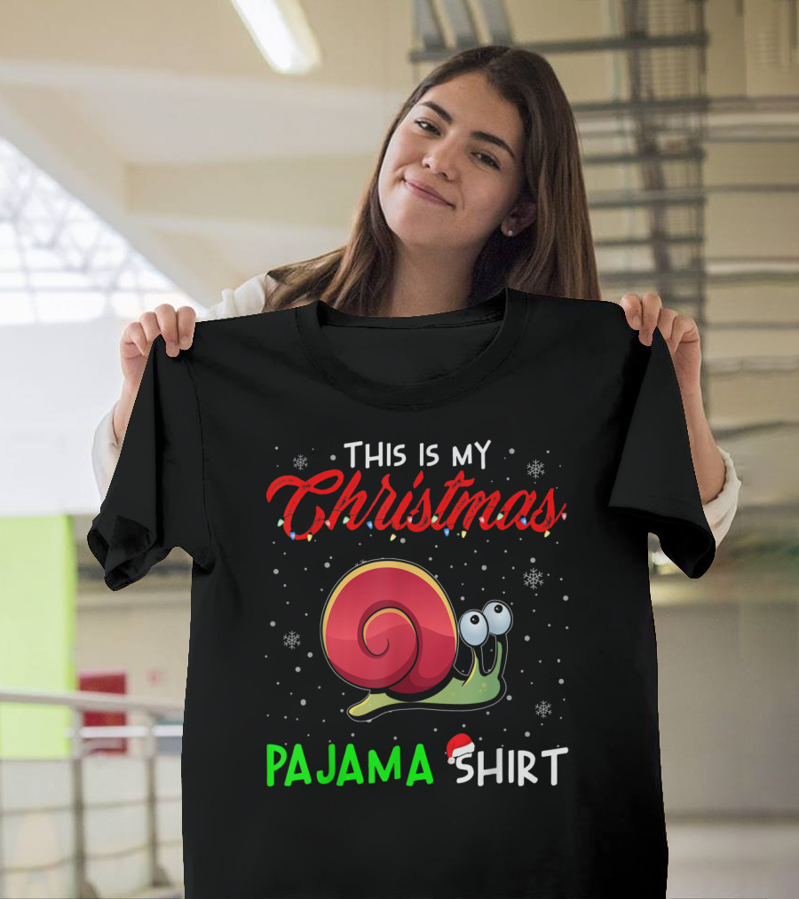 This Is My Christmas Pajama Shirt Cute Snail T-Shirt