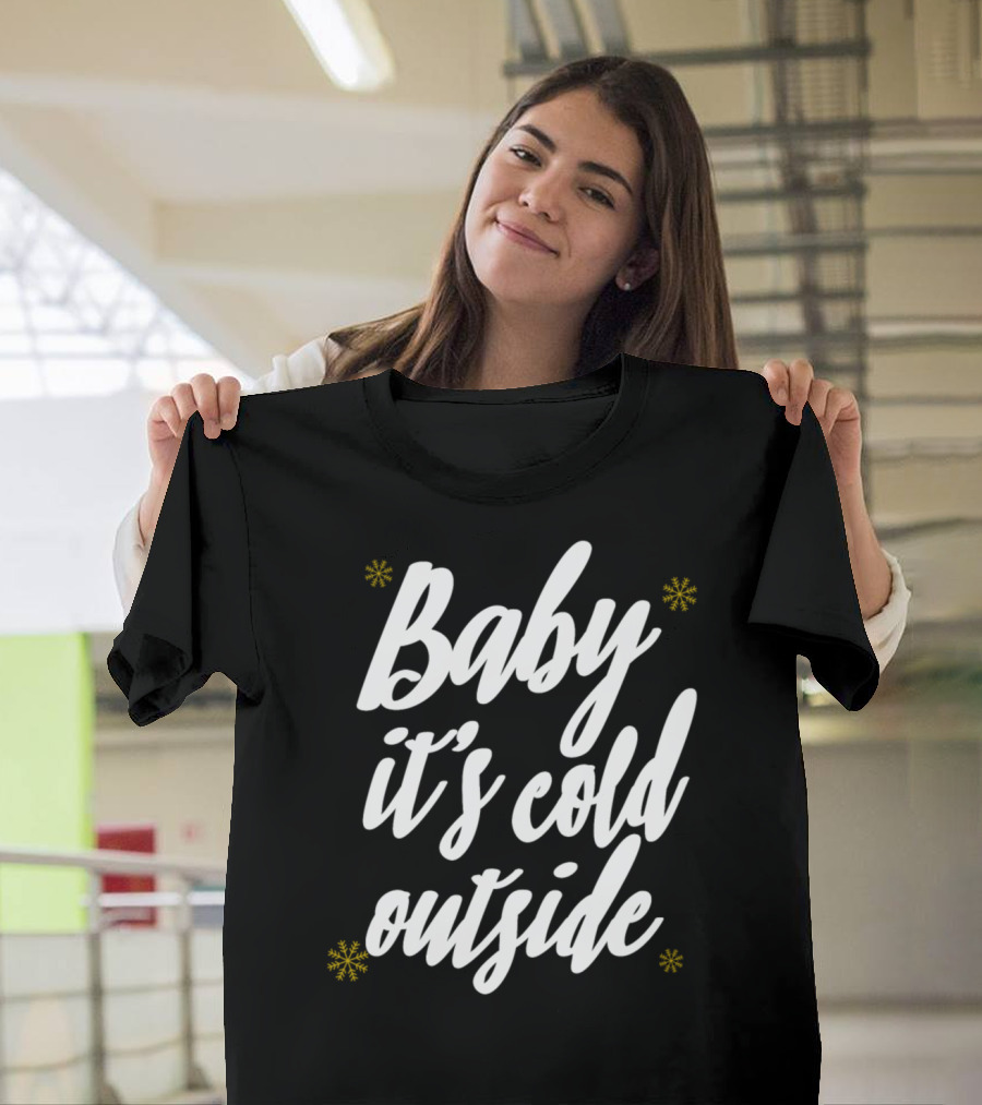 Baby It's Cold Outside Pregnancy Maternity Snowflakes T-Shirt
