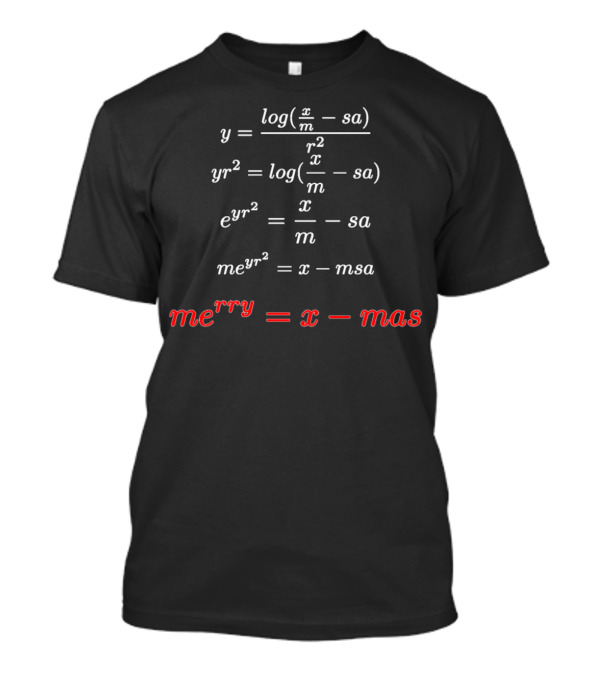Math Nerd Teacher Geek Merry Christmas Equation T-Shirt