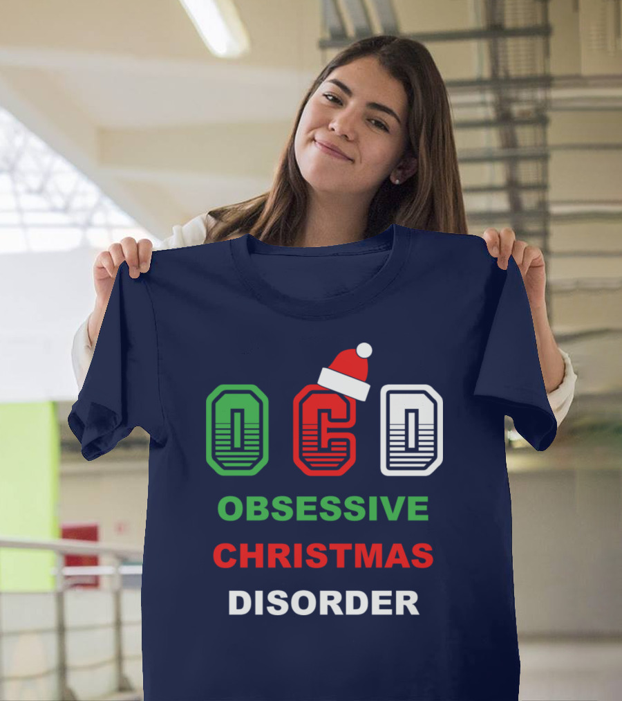 Obsessive Christmas Disorder OCD Santa Hat T-Shirt