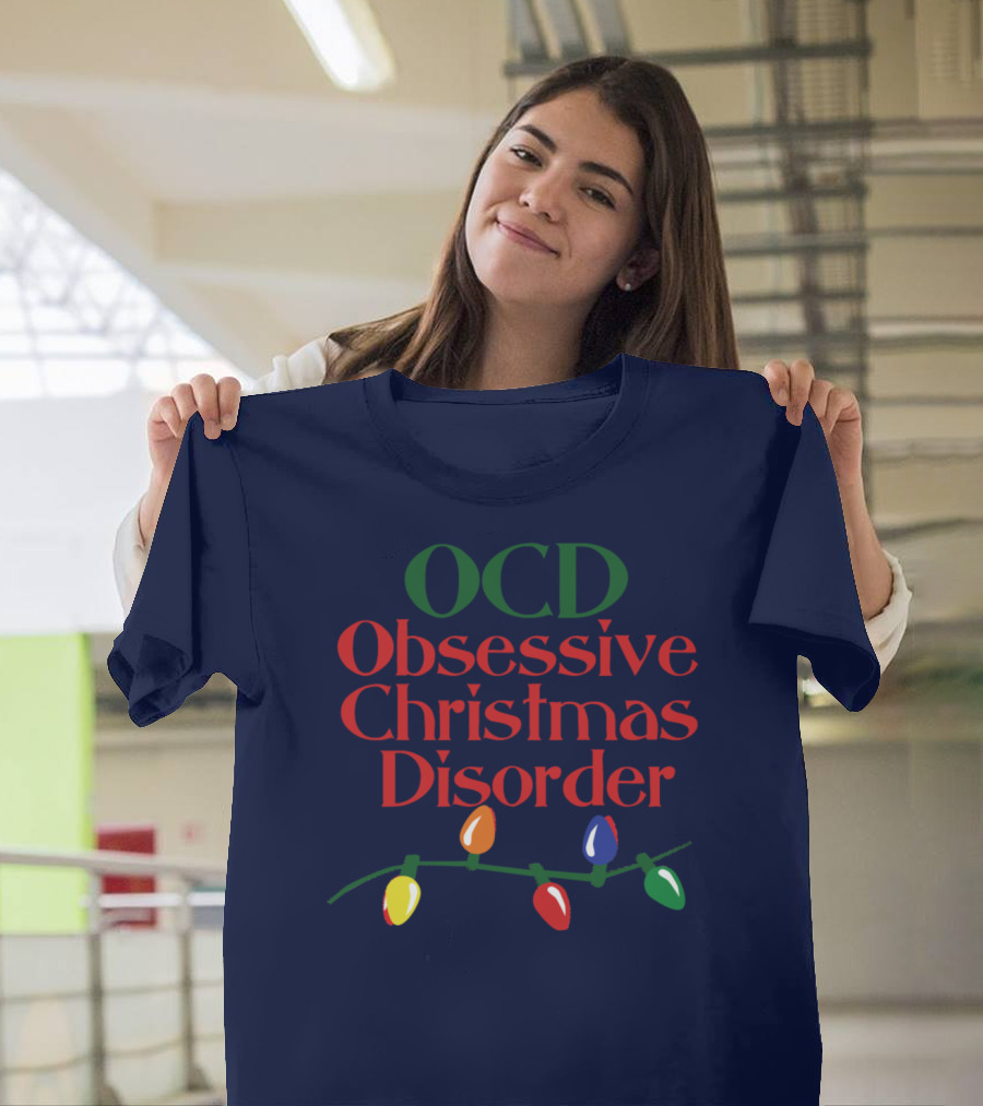 OCD Obsessive Christmas Disorder String Lights T-Shirt