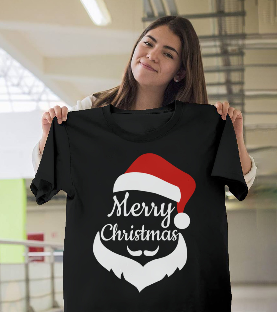 Merry Christmas Santa's Hat White Beard Hohoho T-Shirt