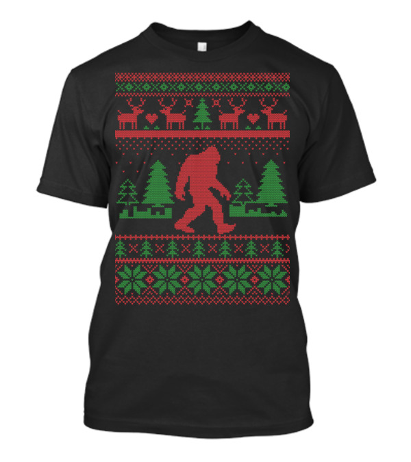 Sasquatch Bigfoot Ugly Christmas T-Shirt