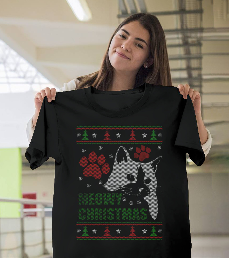 Meowy Christmas Satisfaction Guarand Safe And Secure Meowy T-Shirt