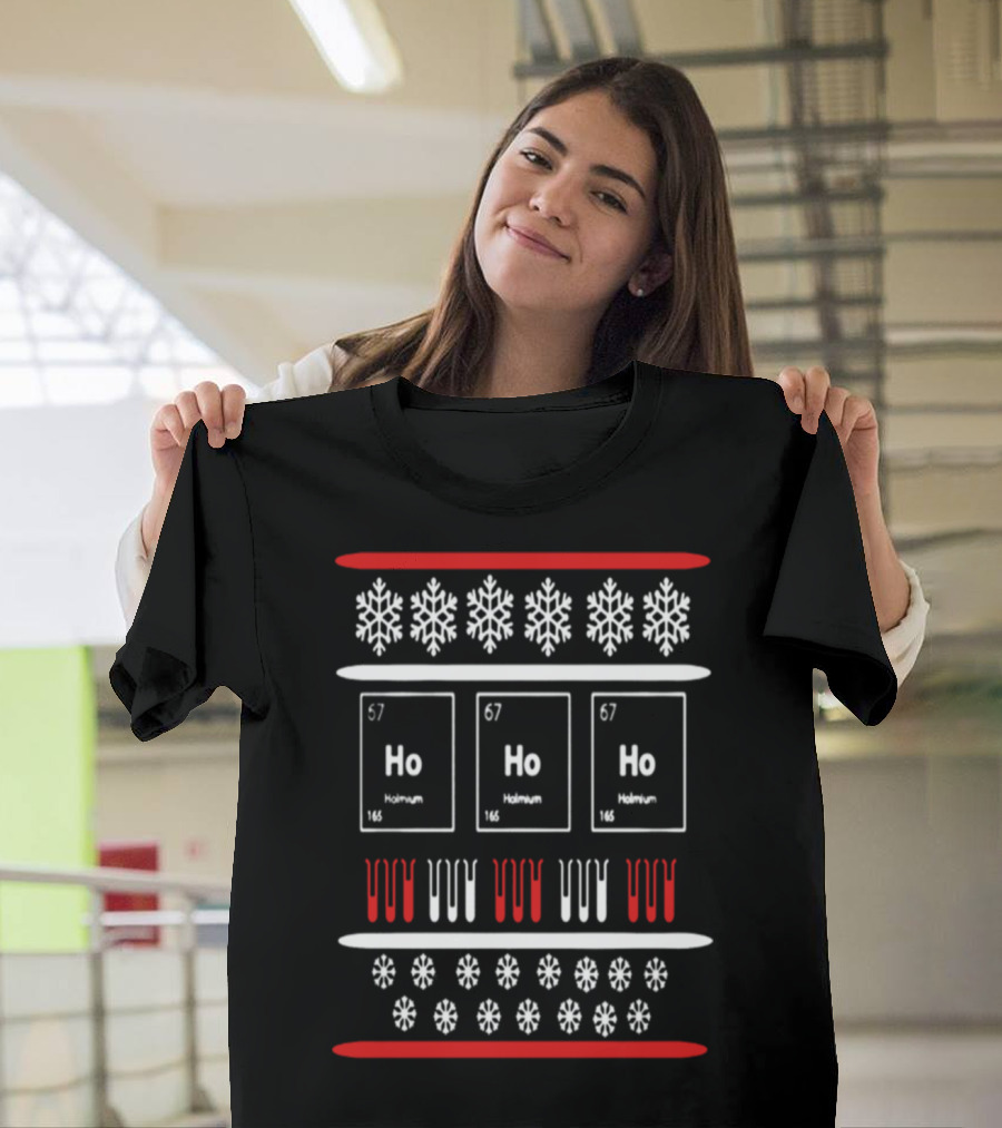 Ho Ho Ho Holmium Snowflakes Science T-Shirt