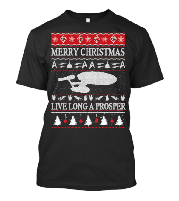 Merry Christmas Live Long And Prosper Star Trek Star Trek T-Shirt