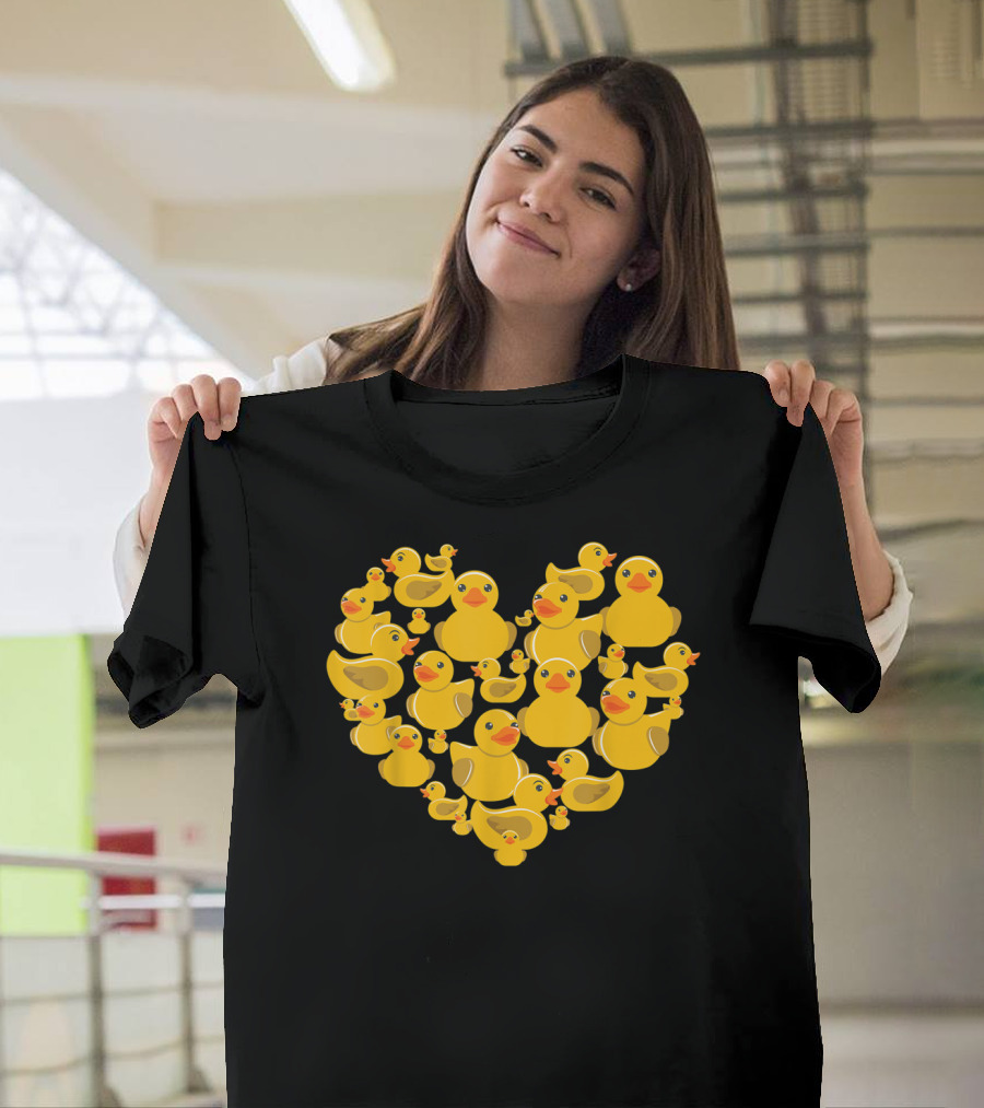 Rubber Duck Heart Quack Valentine T-Shirt