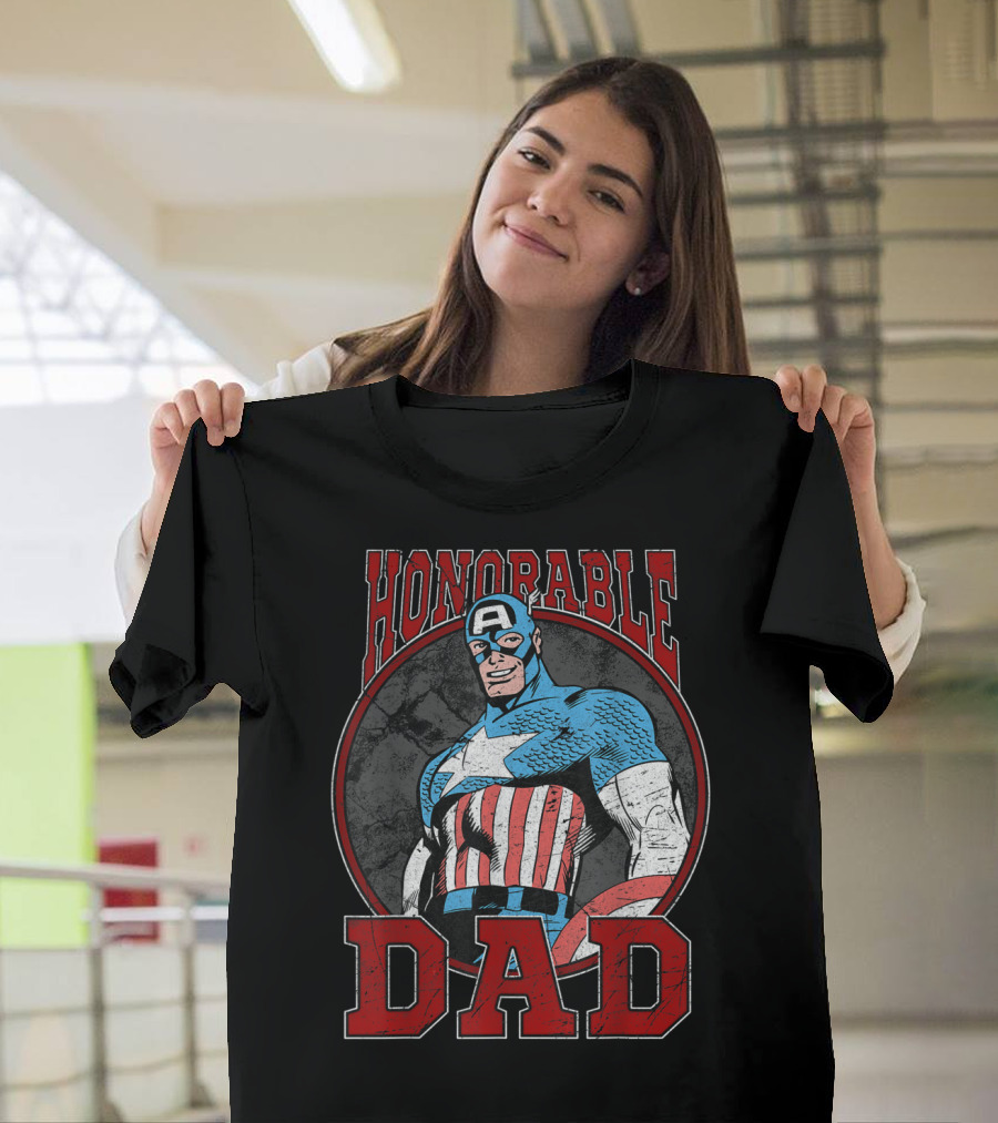 Marvel Captain America Honorable Dad Father's Day T-Shirt