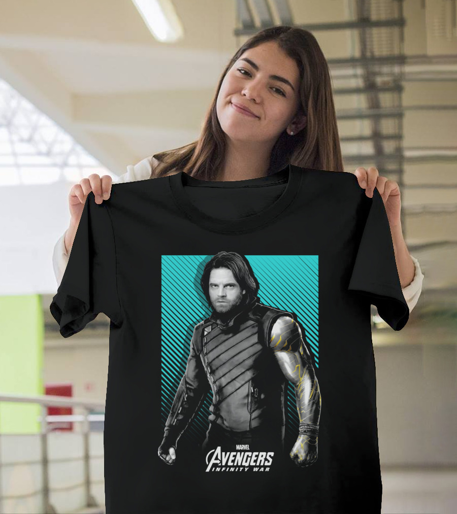 Marvel Avengers Infinity War Bucky Barnes Striking War Pose T-Shirt