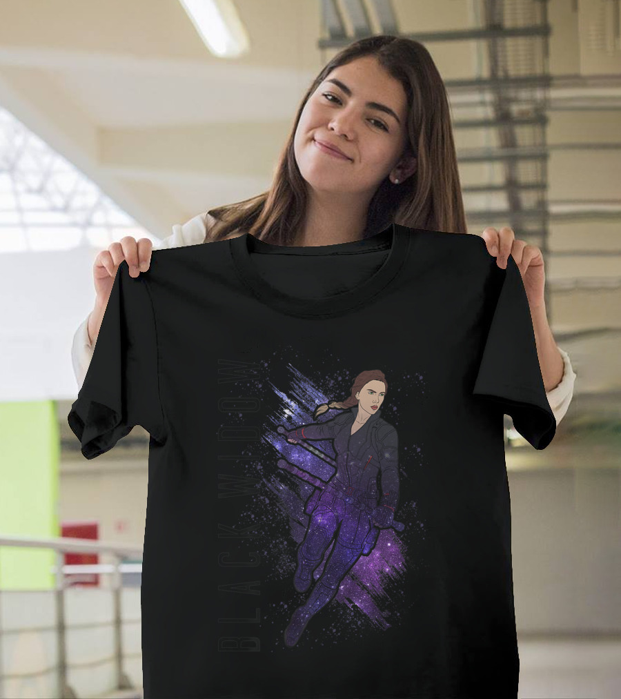 Black Widow Avengers Endgame Galaxy Painted T-Shirt