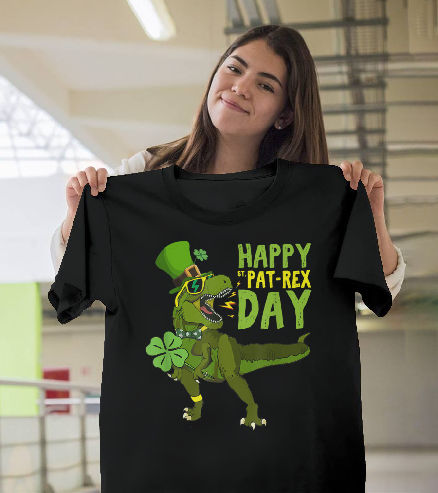 Happy St Pat Rex Day Saint Patrick's Day Dino T-Shirt