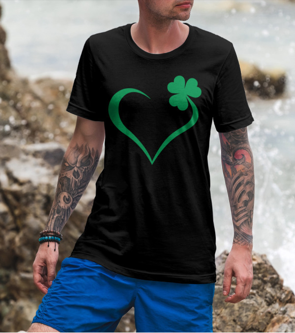 Lucky Shamrock Heart Clover T-Shirt
