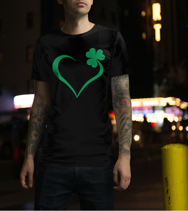 Lucky Shamrock Heart Clover T-Shirt