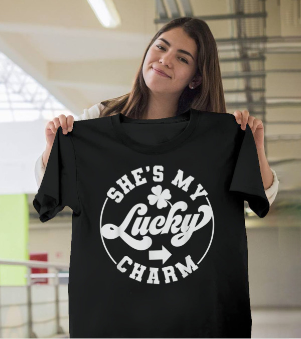 She's My Lucky Charm St Patrick's Day Couple Shamrock Arrow T-Shirt