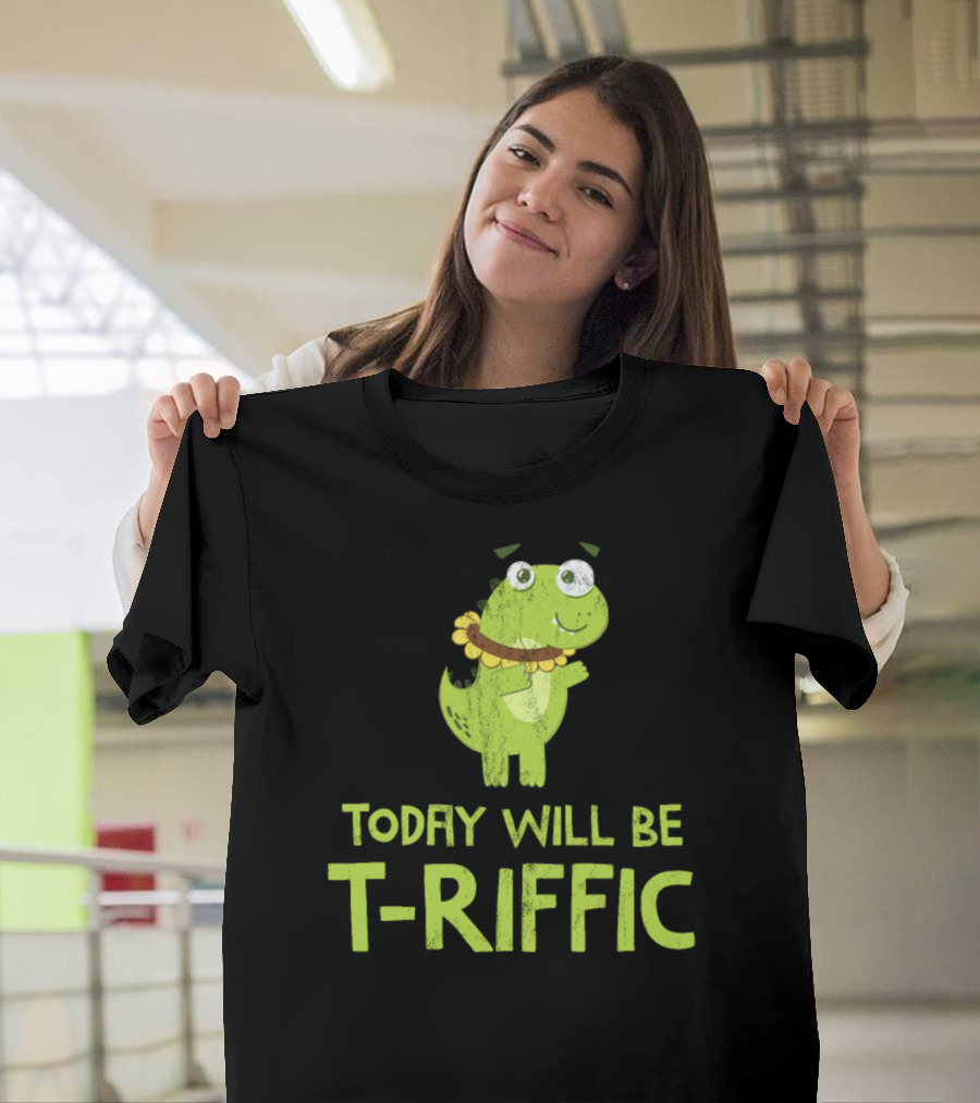 Today Will Be TRiffic Dino Sunflower Rex T-Rex Dinosaur Sunflower Necklace T-Shirt