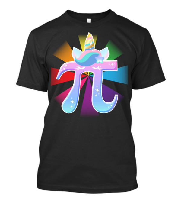 Unicorn Pi Symbol Rainbow Maths Student Teacher T-Shirt