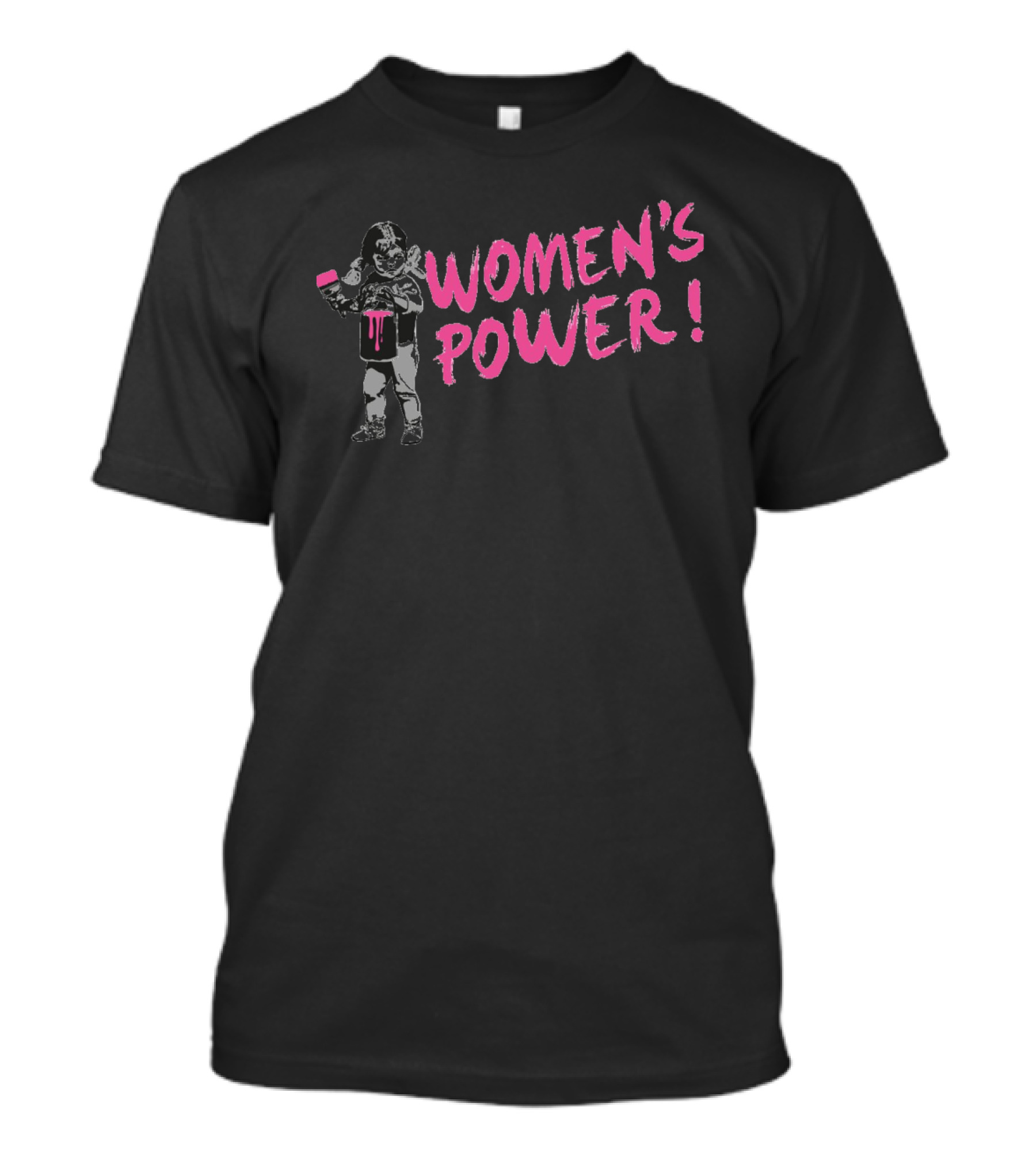 Women's Power Pink Paint Graffiti T-Shirt