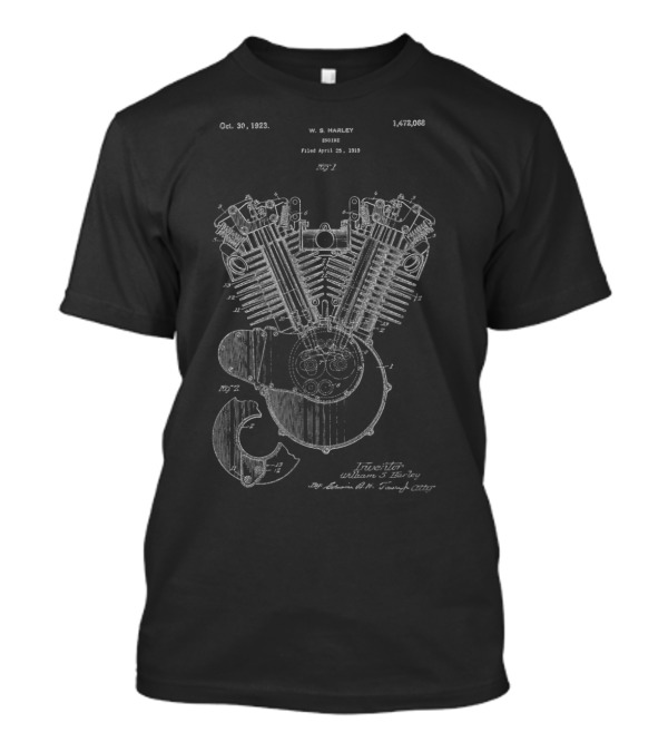 W.S. Harley Engine Patent Oct 30 1923 1472068 William S Harley T-Shirt