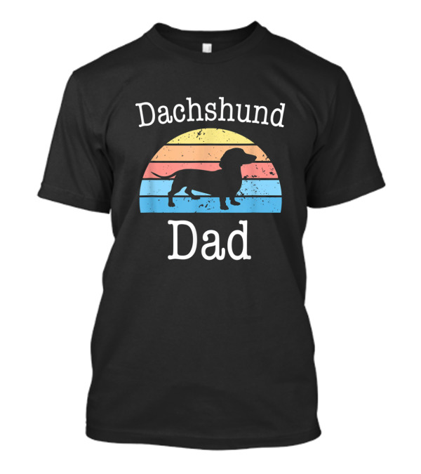 Dachshund Dad Vintage Sunset Doxie Wiener T-Shirt