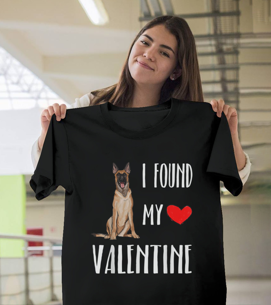 I Found My Heart Valentine Belgian Malinoi Dog T-Shirt