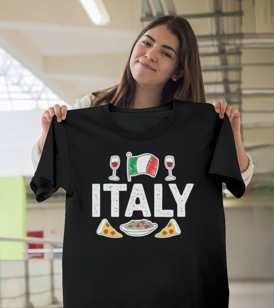 Italy Holidays Pasta Pizza Wine Birthday T-Shirt
