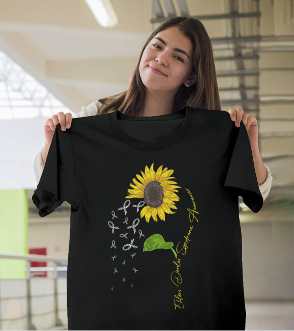 Ehlers Danlos Syndrome Awareness Sunflower And Ribbons T-Shirt
