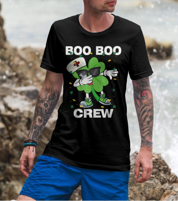 Boo Boo Crew St Patricks Day Nurse Shamrock T-Shirt