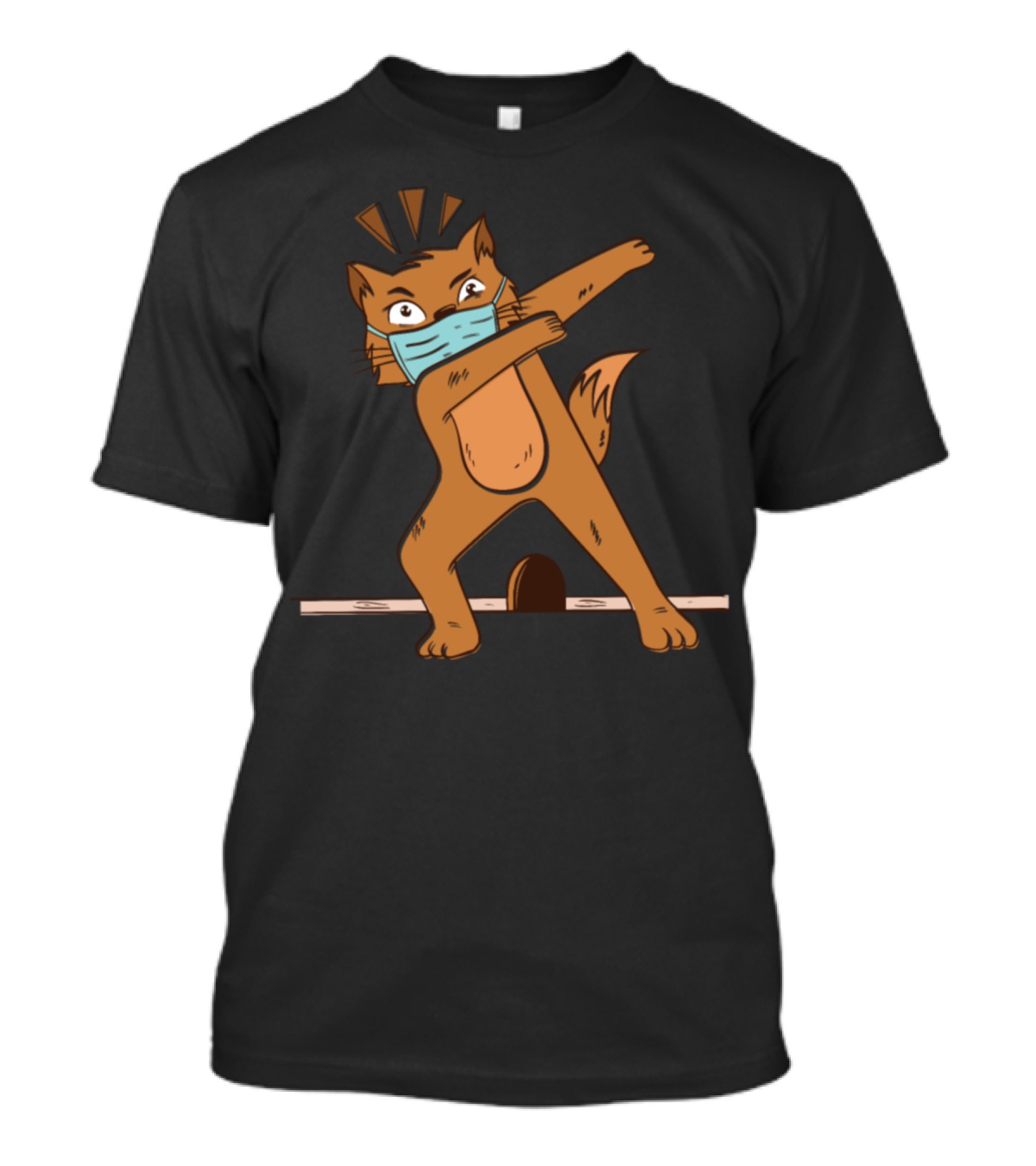 Cat Dabbing With Face Mask Pandemic T-Shirt