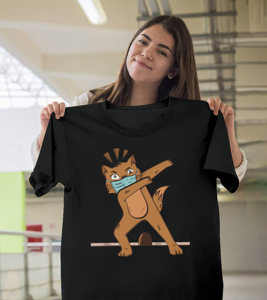 Cat Dabbing With Face Mask Pandemic T-Shirt