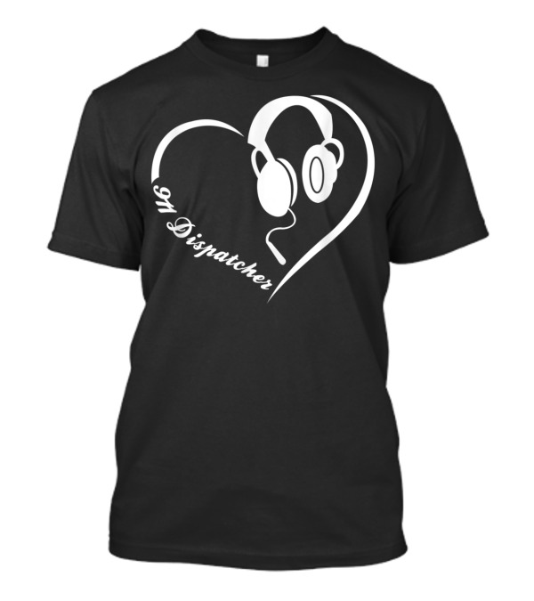 911 Dispatcher Headset Heart Love T-Shirt