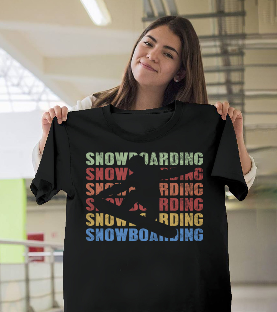 Snowboarding Vintage Retro Style Colorful T-Shirt