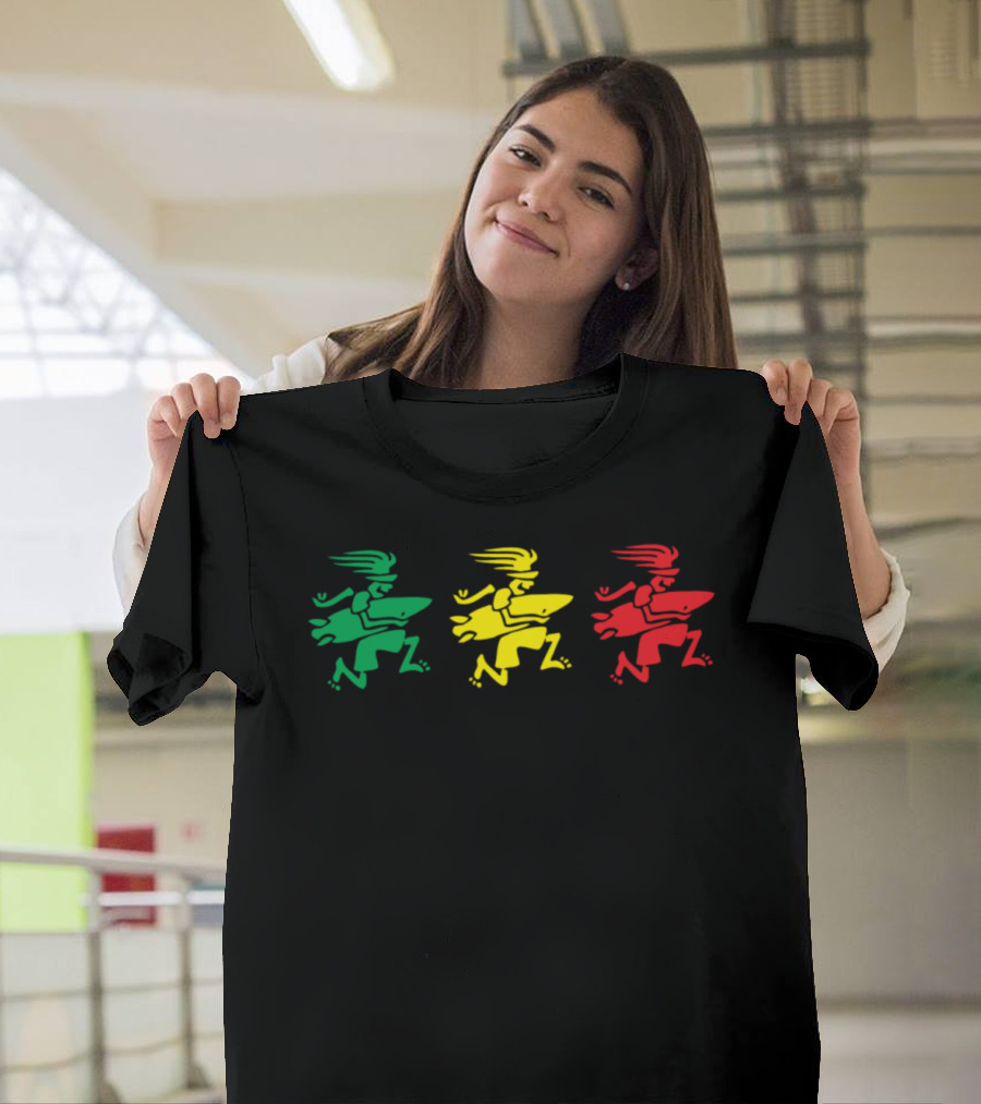 Rasta Surf Green Yellow Red Surfer Trio T-Shirt