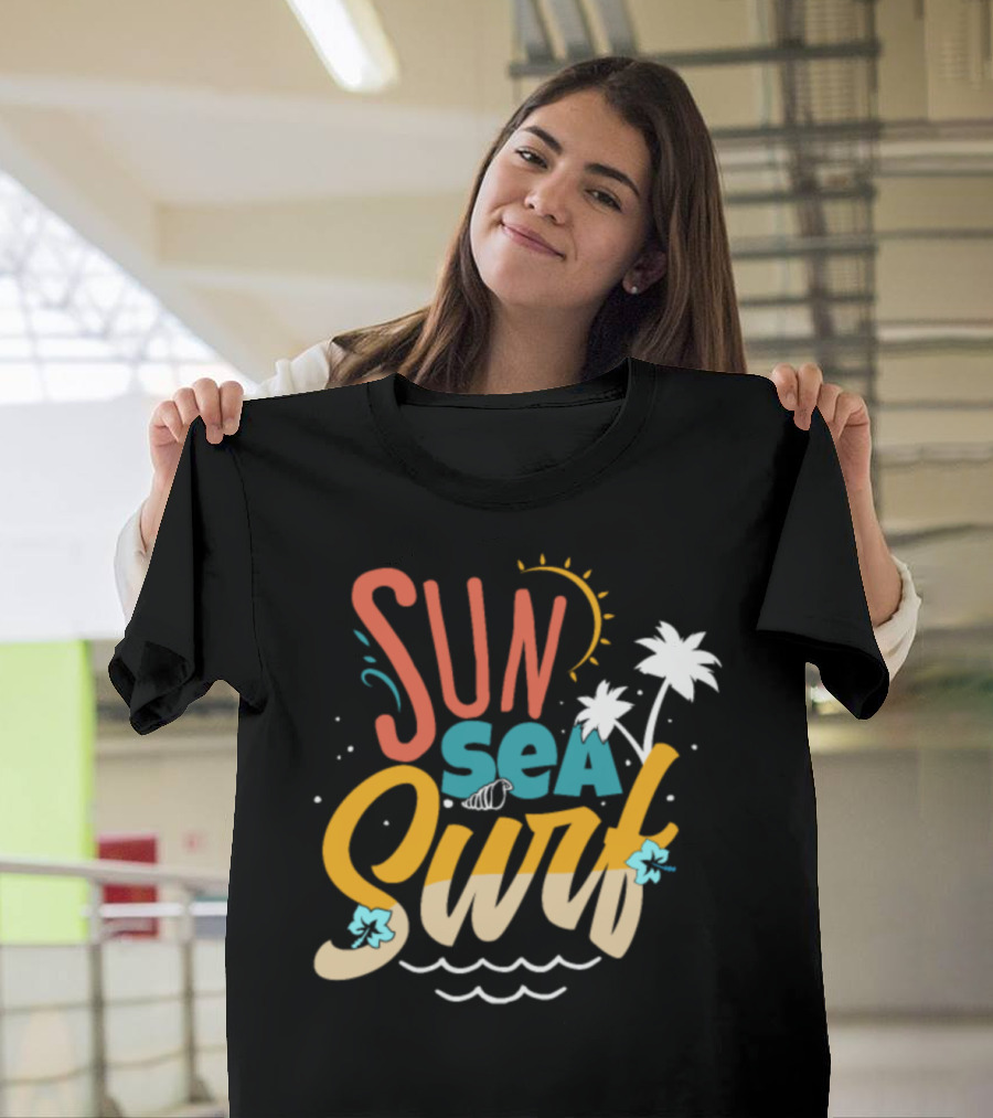 Sun Sea Surf Tropical Summer Beach Vibes T-Shirt