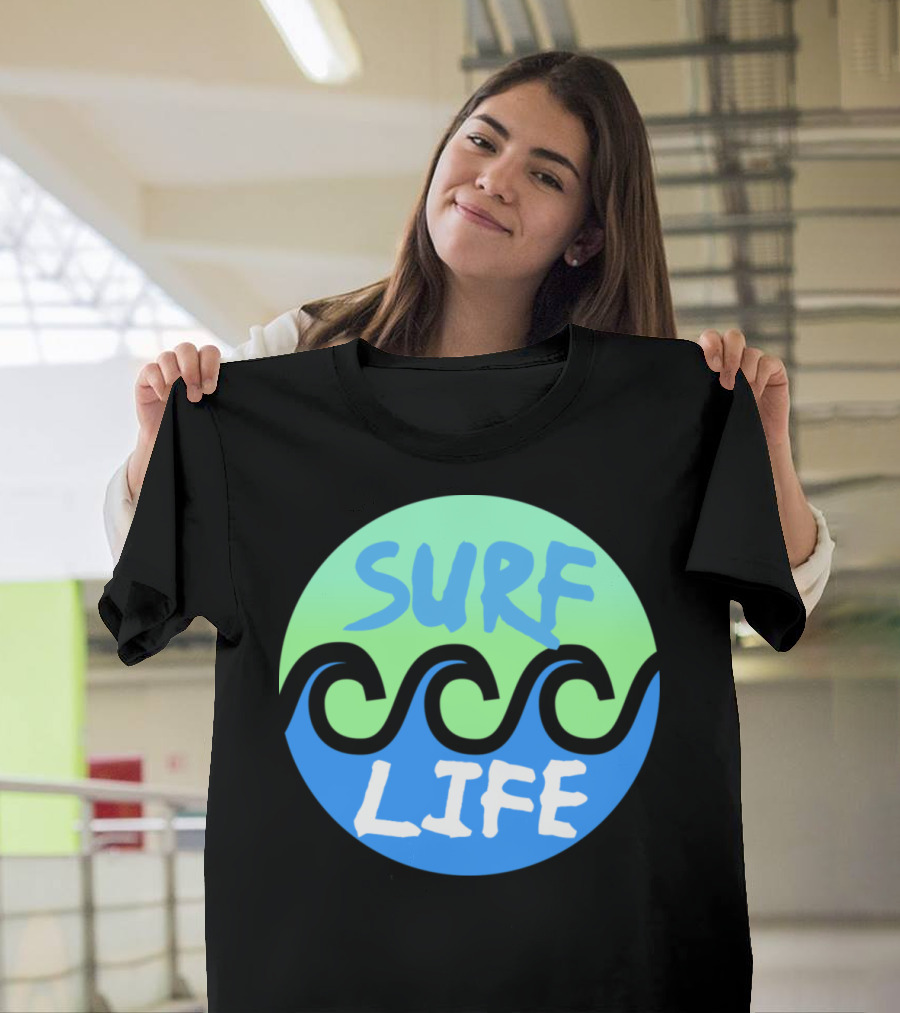 Surf Surf Life Ocean Waves Green Blue T-Shirt