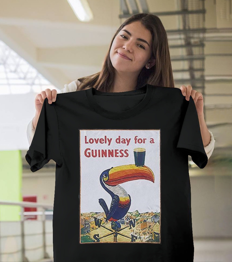 Lovely Day for a Guinness Toucan Balancing Pint on Weathervane T-Shirt