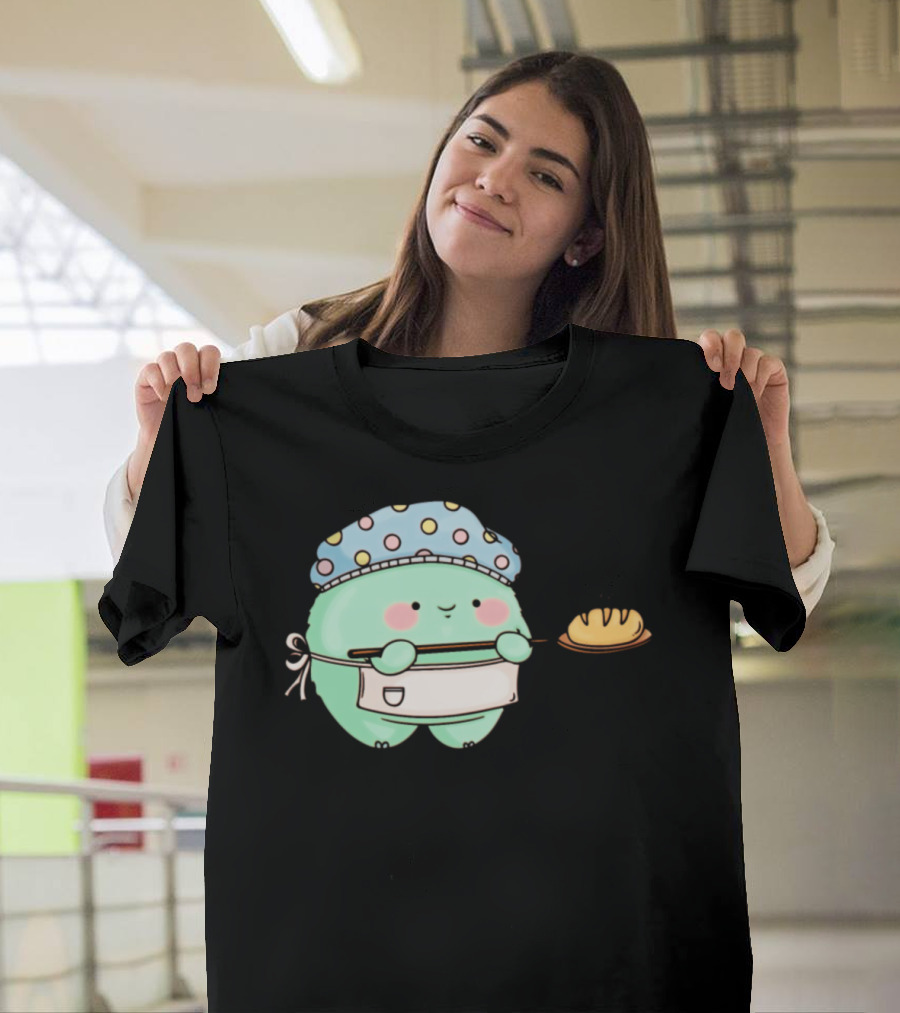 Adorable Polka Dot Hat Creature Baking Bread T-Shirt