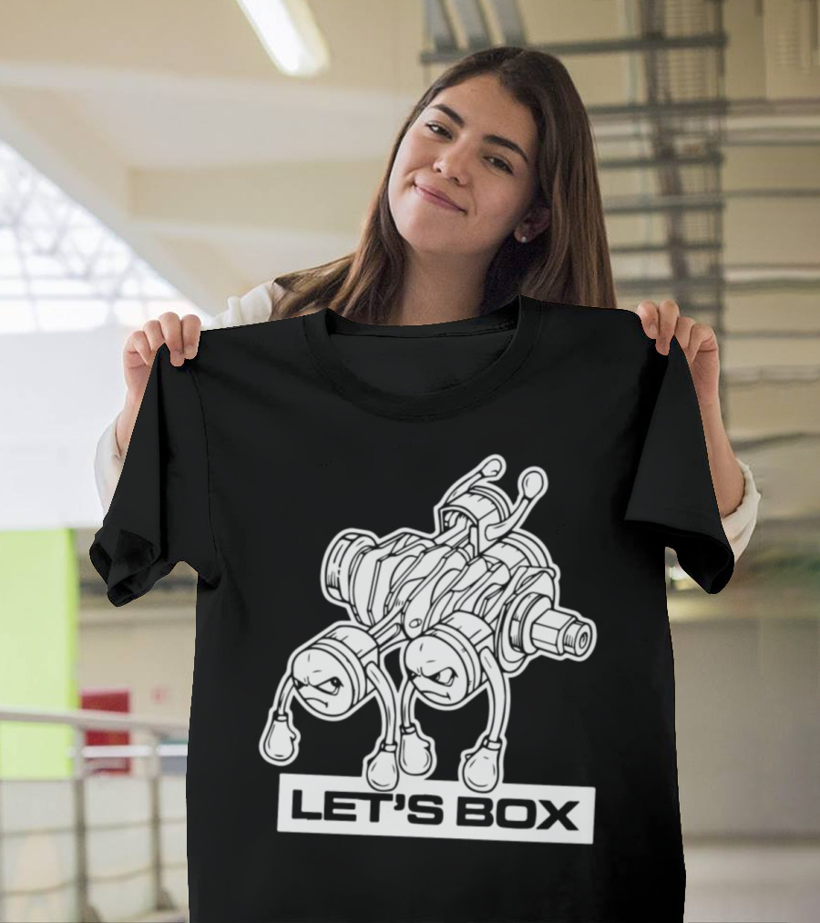 Let's Box Funny Engine Pistons Cartoon T-Shirt